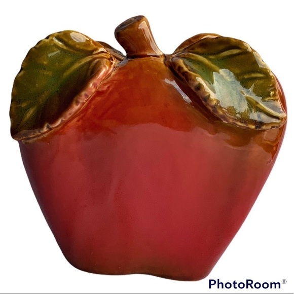 Apple Ceramic Napkin Holder Glazed Hand Painted Rustic Glazed Ceramic - Picture 8 of 14